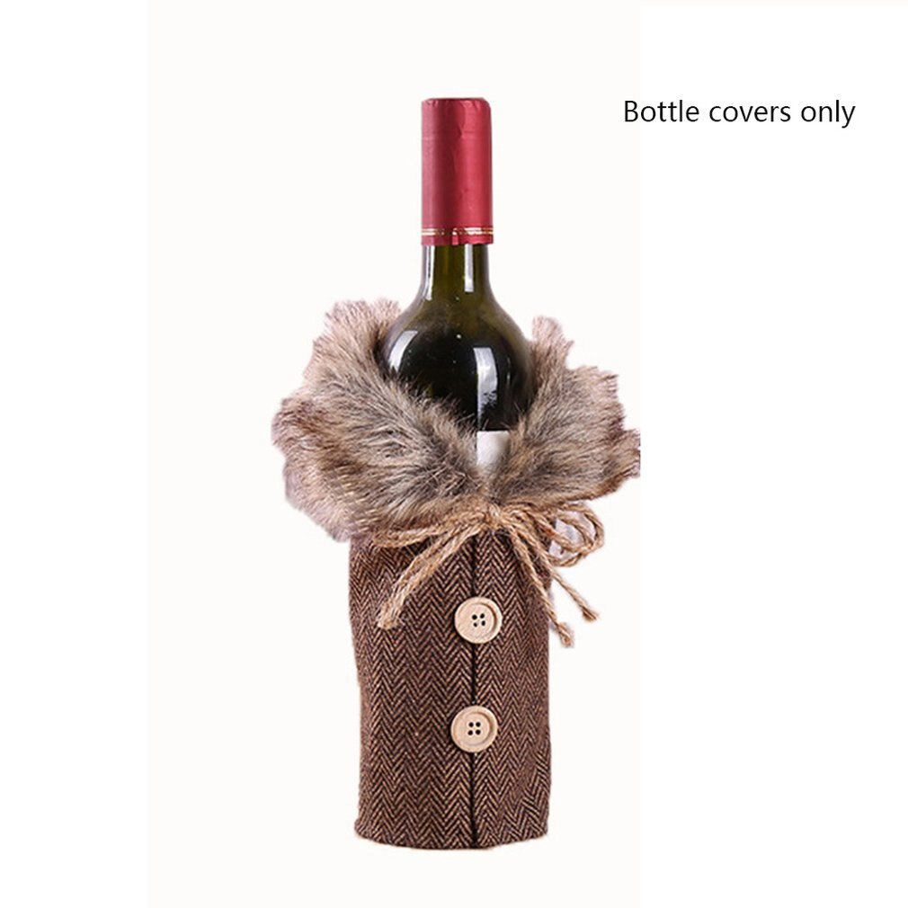 Di natale Rivestimenti Per Le Bottiglie Di Vino Rosso Vino Set Pannello Esterno Del Vestito Di Natale Bottiglia di Vino Creativo Decorazione Sacchetto del Vino Rosso: B