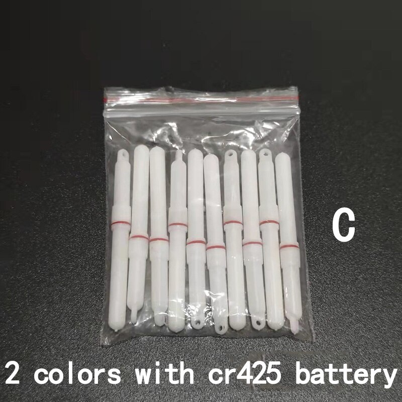 Palos de luz de 10 piezas, luz verde/rojo, CR322 CR425 funciona con batería, LED luminoso, flotador, aparejos de pesca nocturna B276: 2 colors C and cr322