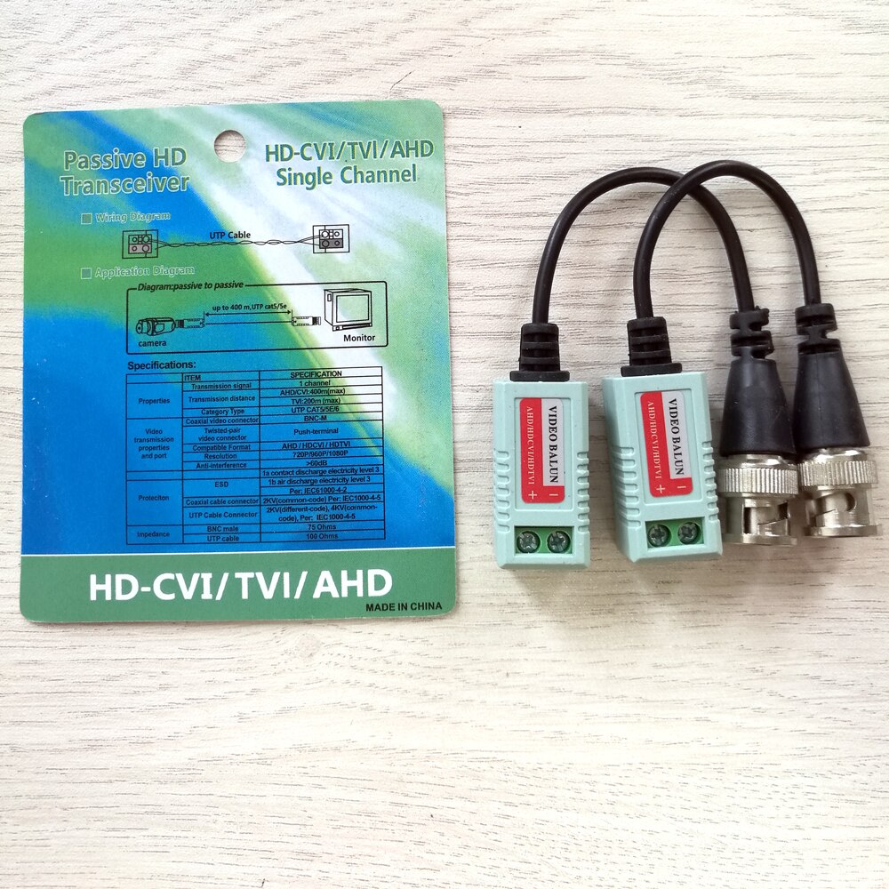 20Pcs (10 pairs) AHD/CVI/TVI Twisted BNC CCTV Video Balun passive Transceivers UTP Balun BNC Cat5 CCTV UTP Video Balun