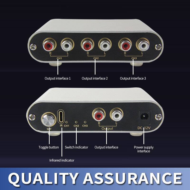 One In And Three Out Or Three In And One Out RCA Audio Input Signal Selector Audiophile Source Switcher With Remote Amplifier