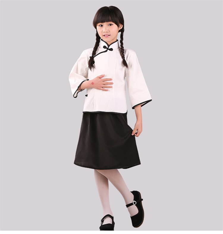 Children's Chinese style student wear girls costumes summer retro wind chorus suit graduation class service: 1 / 120