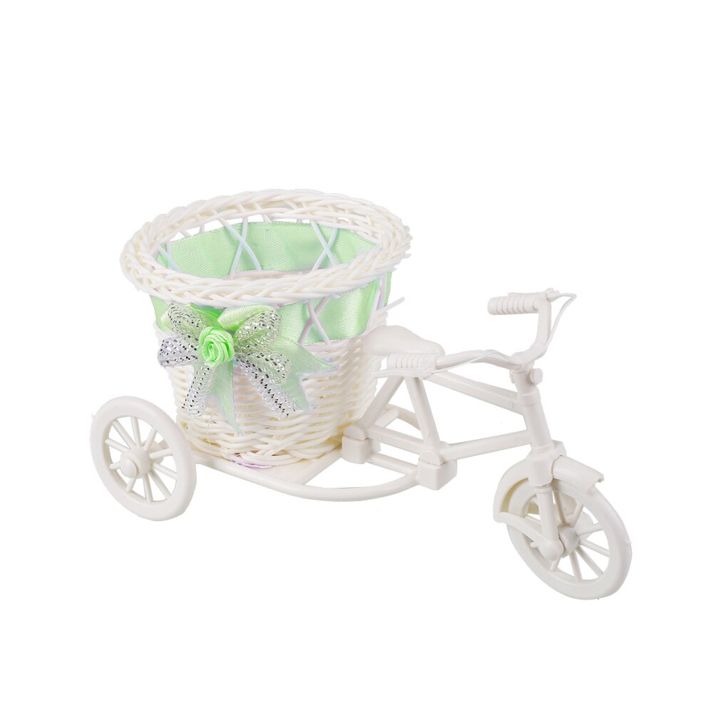 Moderne rattan trehjulet cykel kurv have bryllupsfest kontor bord vase opbevaring boligindretning soveværelse vase blomsterdekorationsværktøj: 8