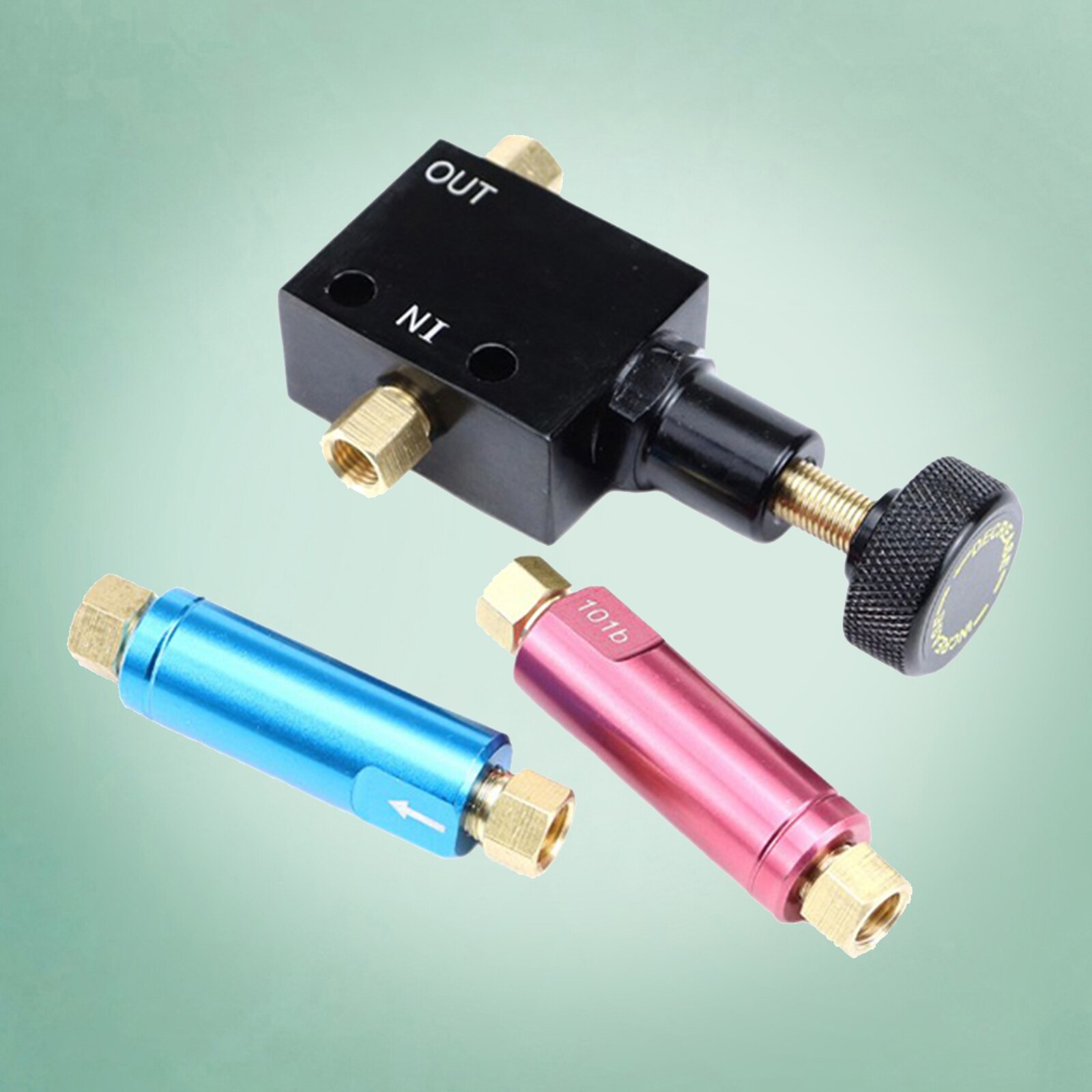 Metal Black Universal Adjustable Proportion Brake Valve and 2lb 10lb Residual Valve Kit Disc/Drum