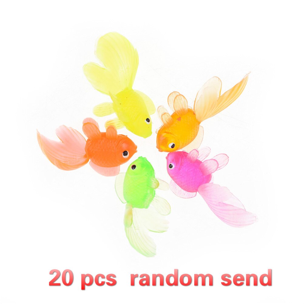 20 Stks/partij Willekeurige Kleur 4Cm Zachte Rubberen Goud Vis Kleine Goudvis Kinderen Speelgoed Plastic Simulatie Kleine Goudvis: 20 Pcs Type1