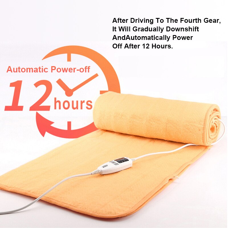 Manta eléctrica de 220v, manta calefactable con termostato, franela de poliéster suave, calentador eléctrico, almohadillas calentadoras, sábanas para la cama