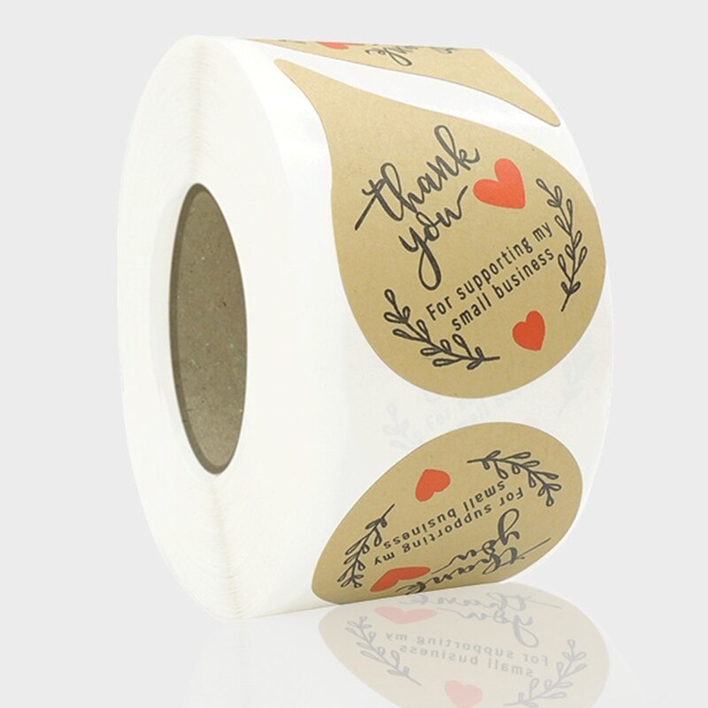 Water Shape "Thank you" Christmas Label Stickers Craft Stationery Adhesive Sealing Baking Paper Decals Label Home: Default Title