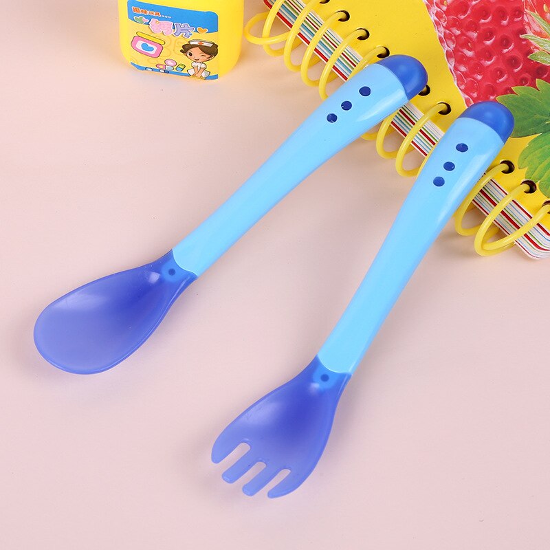 Temperature Sensing Spoon for Baby Safety Infant Feeding Spoons Fork Kids Children Boy Girl Toddler Flatware