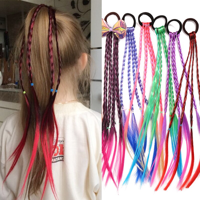 Parrucca Twist treccia fasce per capelli elastici per neonate Cute Women Kids Pony