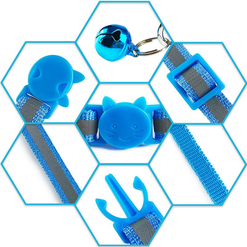 Breakaway Pet Cat Collar With Bell, Reflective Cat Collars Ideal Size Pet Collars For Cats Or Dogs