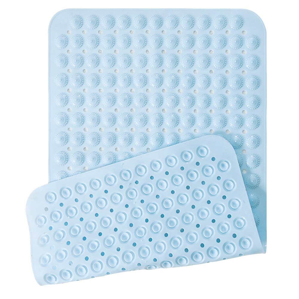 1Pcs Durable PVC Floor Mat Bathroom Foot Mat Skid Resistance Foot Mat Shower Floor Mat(White): Sky-blue