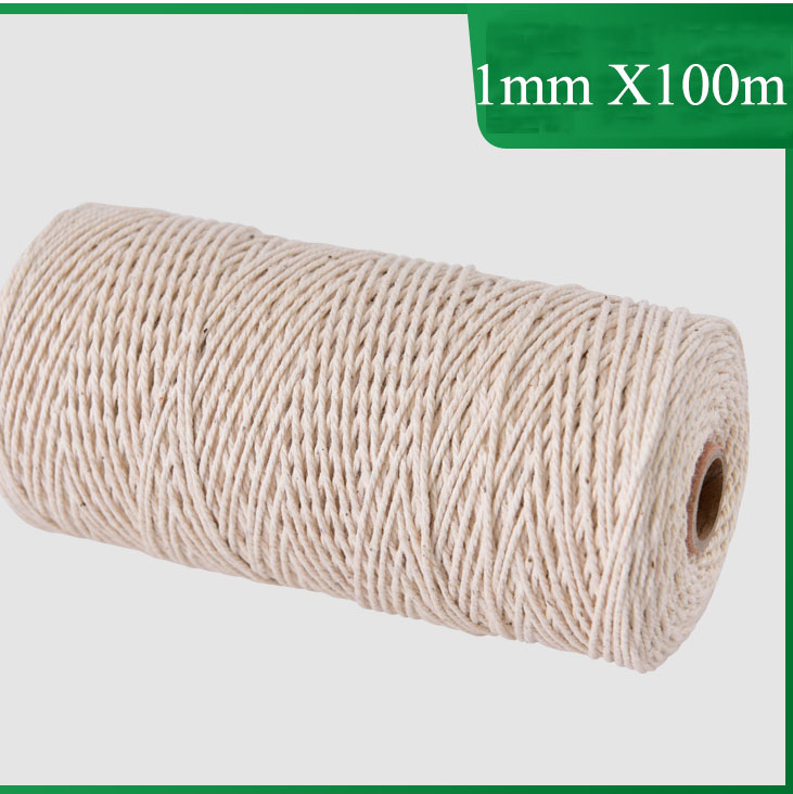 100M 1/2/3/4/5mm Cotton Cord Natural Beige Macrame... – Grandado