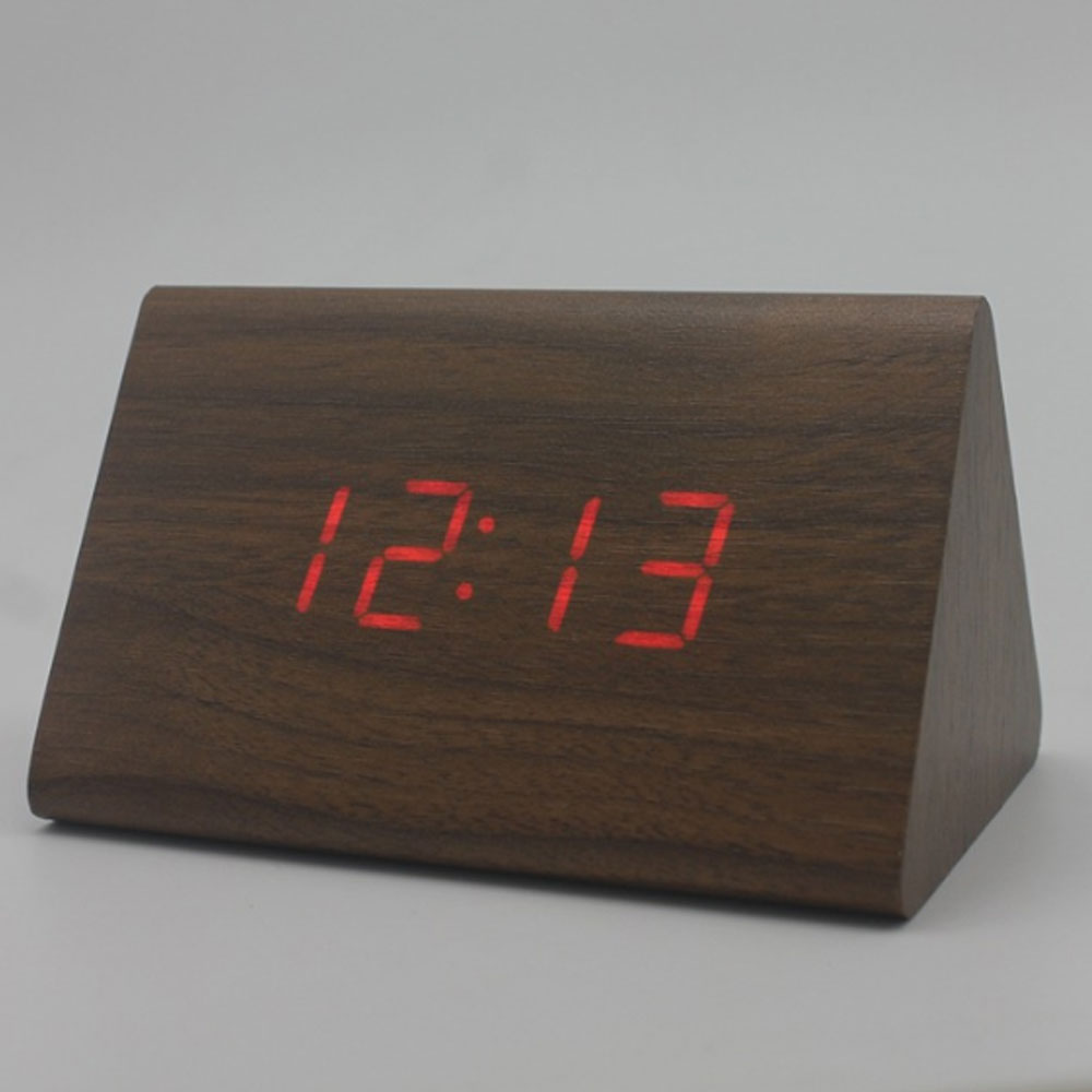 1 Pc Houten Hout Klok Moderne Houten Versie Digitale Elektronische Bureauklok Led Display Tijd Voor Thuis Kinderen Slaapkamer kantoor