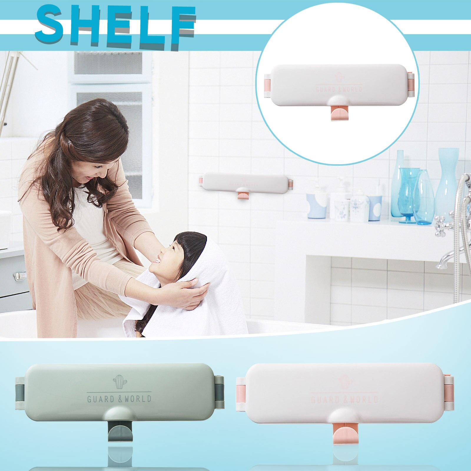 Bathroom Shelf Shower Caddy Organizer Rack Kitchen Storage Accessories Foldable Perforation-free Multifunctional Storage Rack#JJ