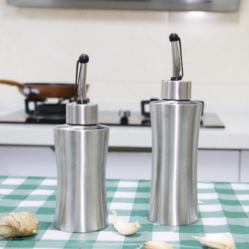 Praktische Rvs Olie Fles Lekvrij Azijn Sojasaus Fles Stofdicht Olieman Keuken Kruiden Sap Container