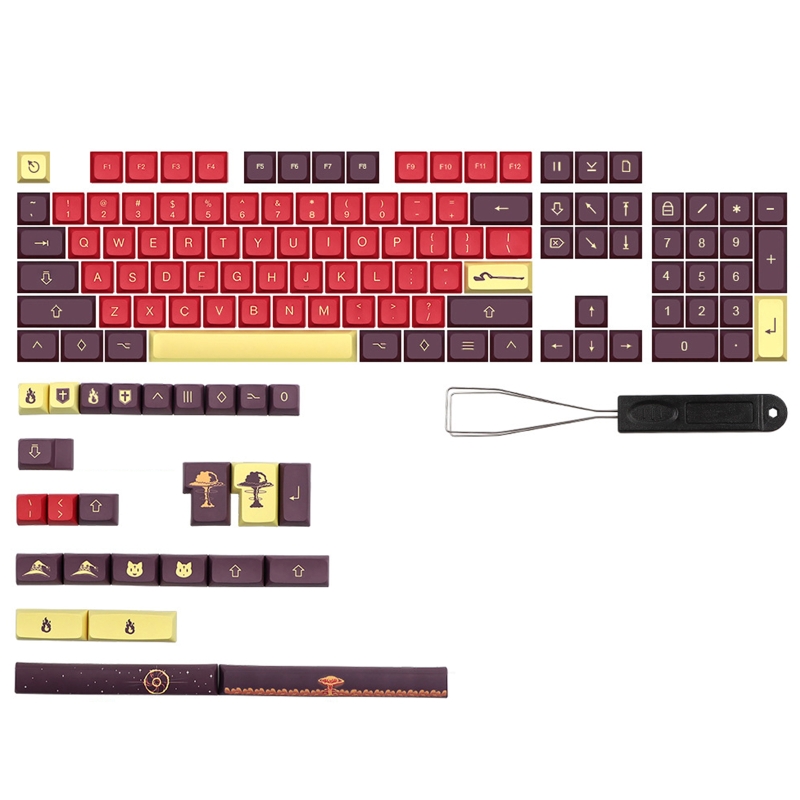 130 Keys Retro Explosion Keycaps PBT Dye Sublimation Personlized XDA Keycap For Mechanical Cherry MX Keyboard Key Caps AXFY
