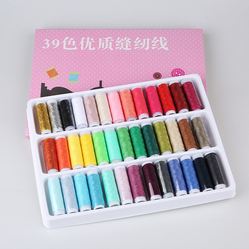 39PcsHigh-Streng Polyester Mixed Colors Yarn Sewing Thread Roll Machine Hand Embroidery 160 Yard Each Spool For Home Sewing Ki