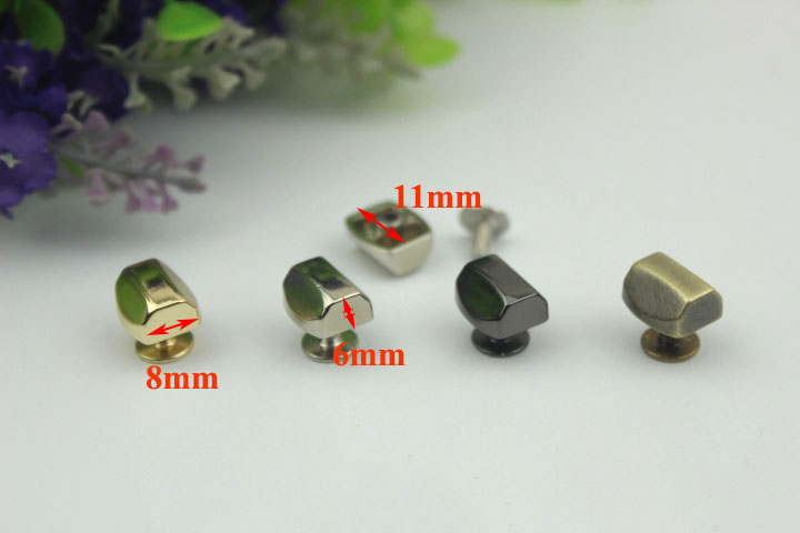 20pcs Meetee Rivets Nails for Bag Hardware Handbag Decorative Studs Button Nail Metal Buckles Clasp Snap Hook DIY Leather Craft: GunBlack / No9-11x8x6mm