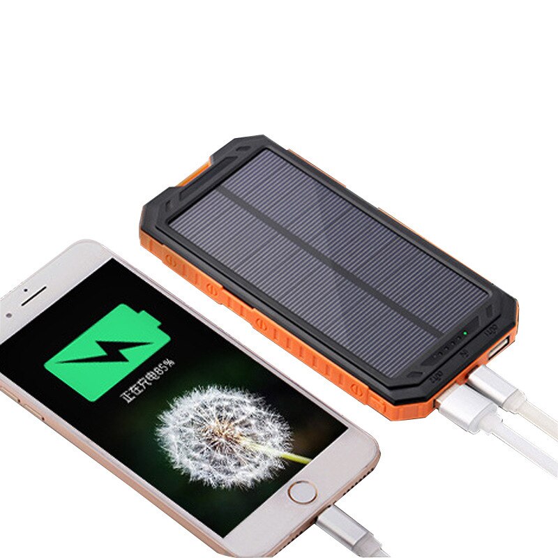 Colaier Solar Power Bank Dual USB 20000 mAh Waterdichte PowerBank Bateria Externe Draagbare Zonnepaneel met LED Bourgondië
