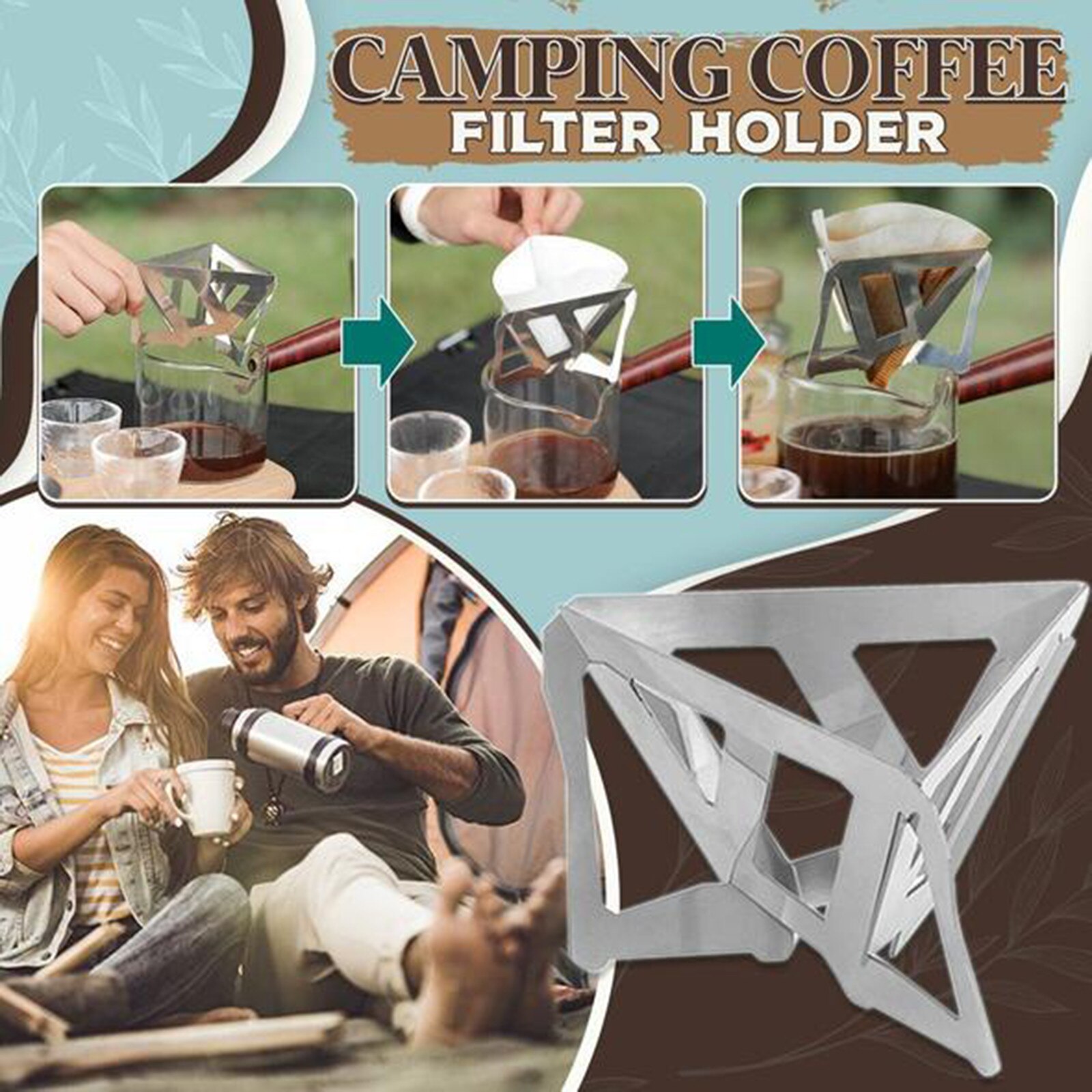45 Rvs Koffie Filter Outdoor Camping Vouwen Draagbare Koffie Druppelen Rek Opvouwbare Koffie Druppelaar
