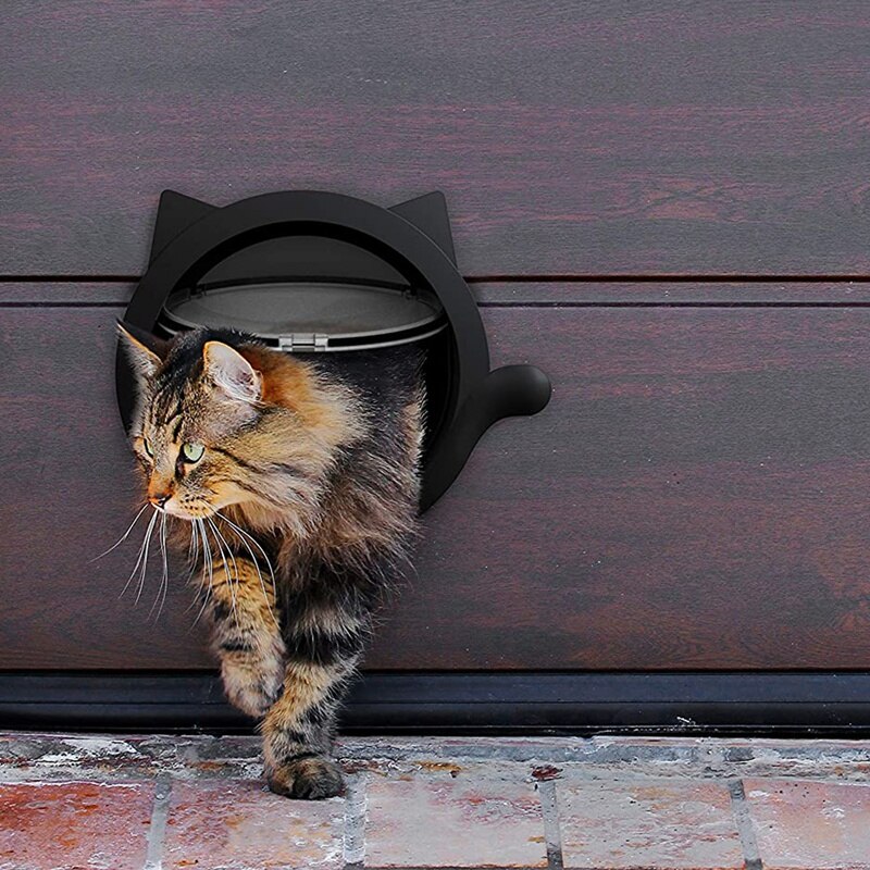 Katze Tür, Haustier Türen für Katzen, für Innentüren &Ampere; Außen Türen, 4 Weg Verriegelung, Zauberstab oder Katzenstreu Kasten