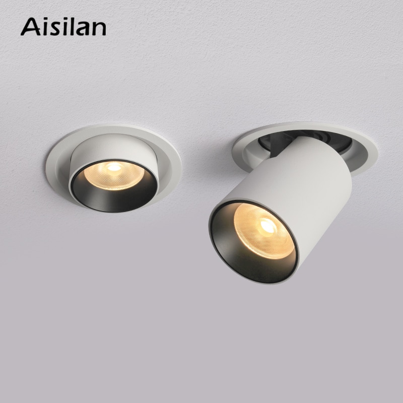 Aisilan LED Transformator downlight ronde uitschuifbare draaibare buigbare inbouwspot licht CREE COB AC90-260V