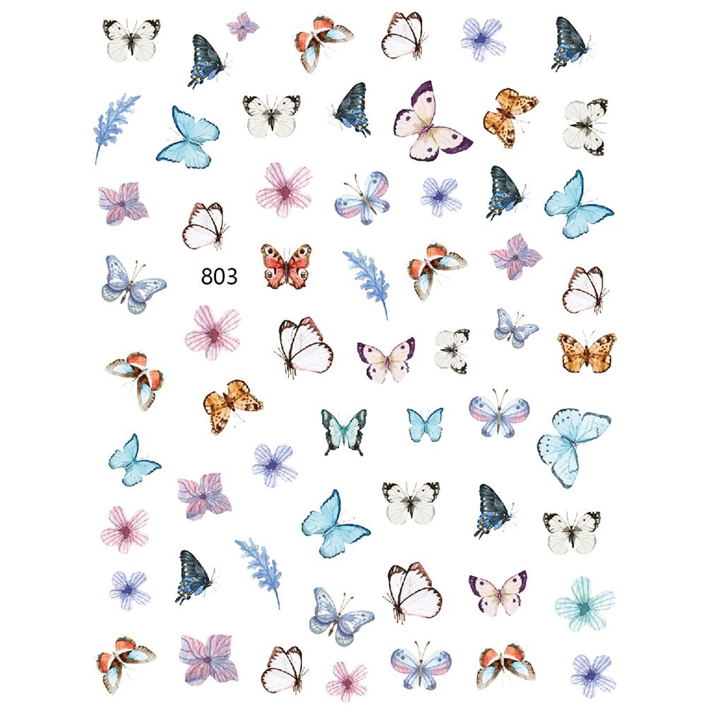 Nail Vlinder Sticker 3D Stickers Leuke Vlinder Nail Stickers Waterdicht Verfraai Nails Diy Template Creatieve Stickers: Y90