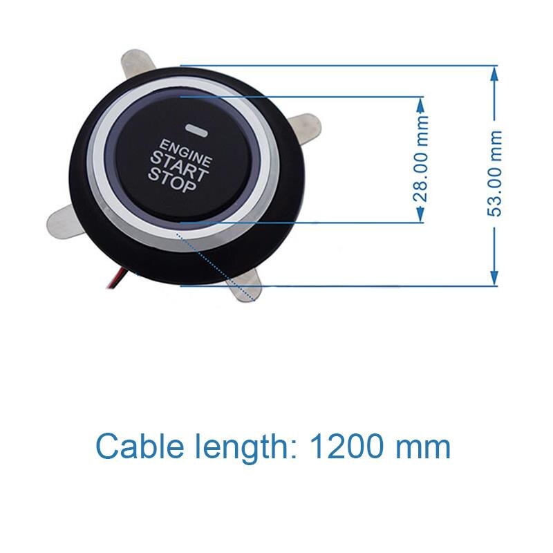 Car Smart Alarm System Push Engine Start Stop Button Lock Ignition Immobilizer with Remote Keyless Entry System 12V