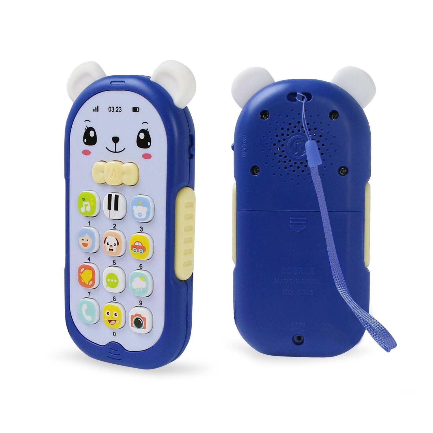 Baby Guttapercha Speelgoed Gezicht Veranderende Muziek Mobiele Telefoon Kawaii Simulatie Slapen Artifac: blue