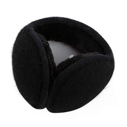Womens Mens Winter Outdoors Warmers Ear Bags Earmuffs Bandless Fleece Ear Earcap: Black