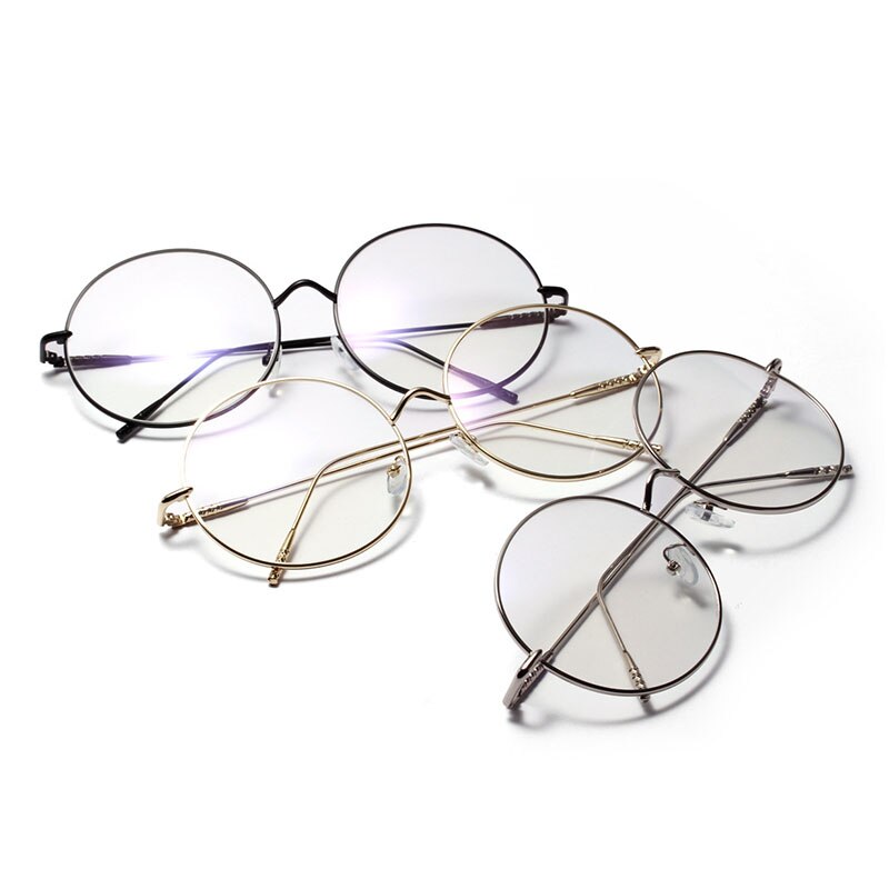 Women Metal Sunglass Eyewear Accessories Oversized Frames Round Frame Clear lens Women's Glasses Eyeglasses Femme