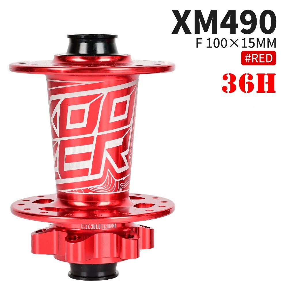Koozer Bike Hubs 28/32/36 Holes MTB Front Hub Sealed Bearing Hub QR 100x9MM Thru 100x15MM Bicycle Hub For SHIMANO HG 8 -12Speed: 36H 100x15 Red
