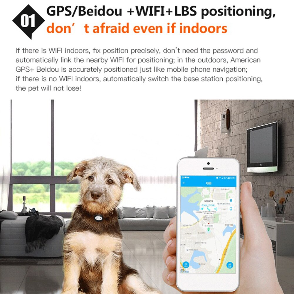 Pets Locator Tracker Finder Mini Tracking Device Waterproof Sleeping Monitoring Feeding Reminder Location Finder Location Collar
