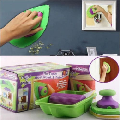 Portable Plastic Paint Roller Perfect Speed Home Painting Ssytem Point Paint Multifunctional Practical Gadgets Spong Paint Brush