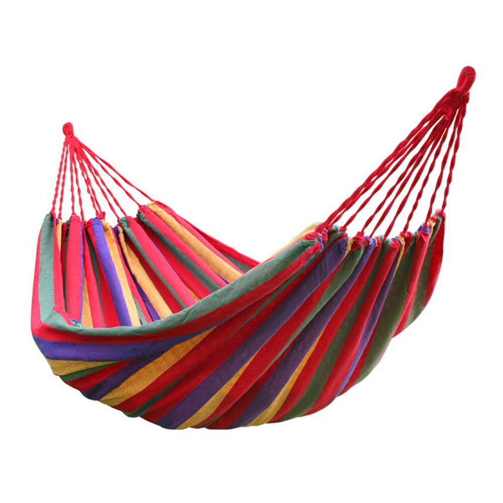 Rode Strepen Hangmat Katoenen Touw Outdoor Swing Stof Camping Opknoping Canvas Bed