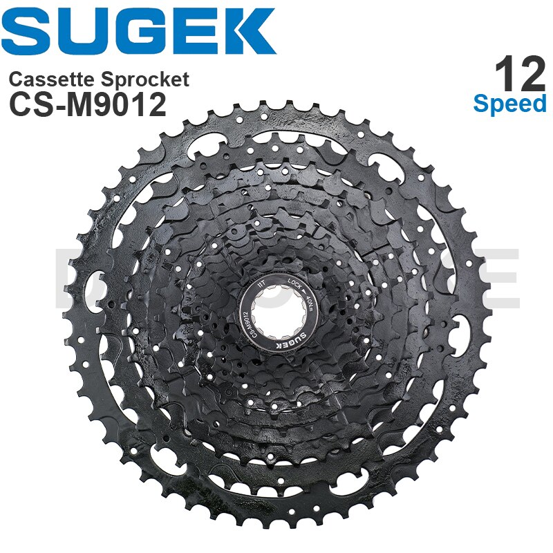 SUGEK – pignon de Cassette de 11/12/13 vitesses, 50/52T, DEORE M5100 M6100 CS-M9011 12 13 coloré HG acier/Al compatible K7 XT GX vtt: M9012M 50T blk