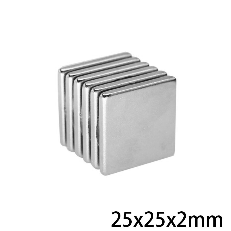 2 ~ 50 Stuks 25X25X2 Blok Krachtige Magneet Dikke Bulk Vel Neodymium Magnetische 25X25X2 Mm Sterke Permanente Magneten Ndfeb 25*25*2 Mm