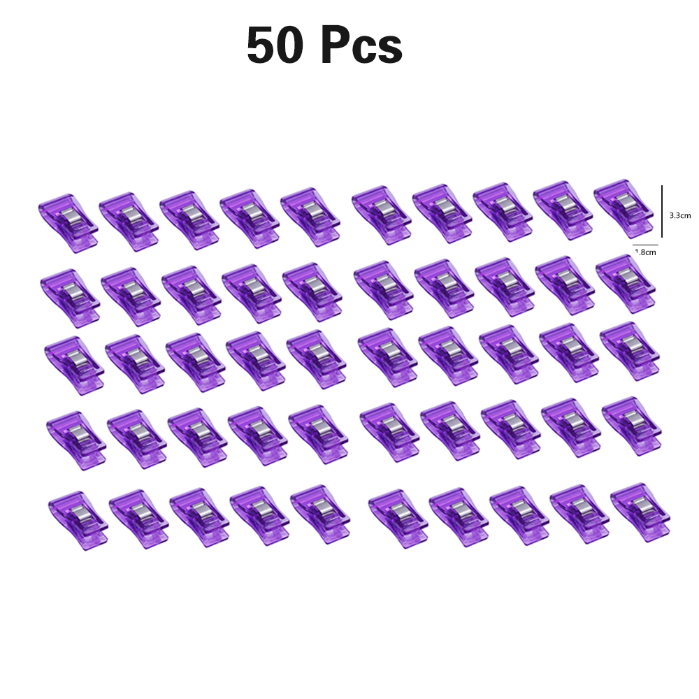 50/20/10Pcs Multicolor Kledingstuk Clip Patchwork Naaien Clip Plastic Klemmen Quilten Crafting Haken Breien Veiligheid Clip: 50pcs Purple