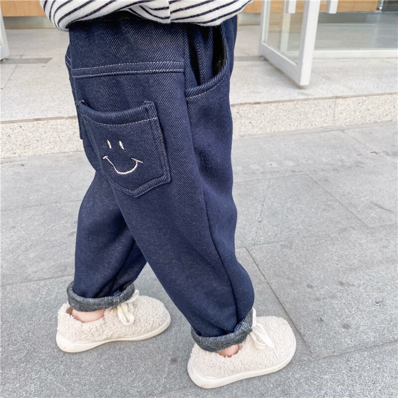 2020 inverno nuovo arrivo ragazze moda pantaloni caldi in pile bambini sorriso pantaloni ragazza pantaloni
