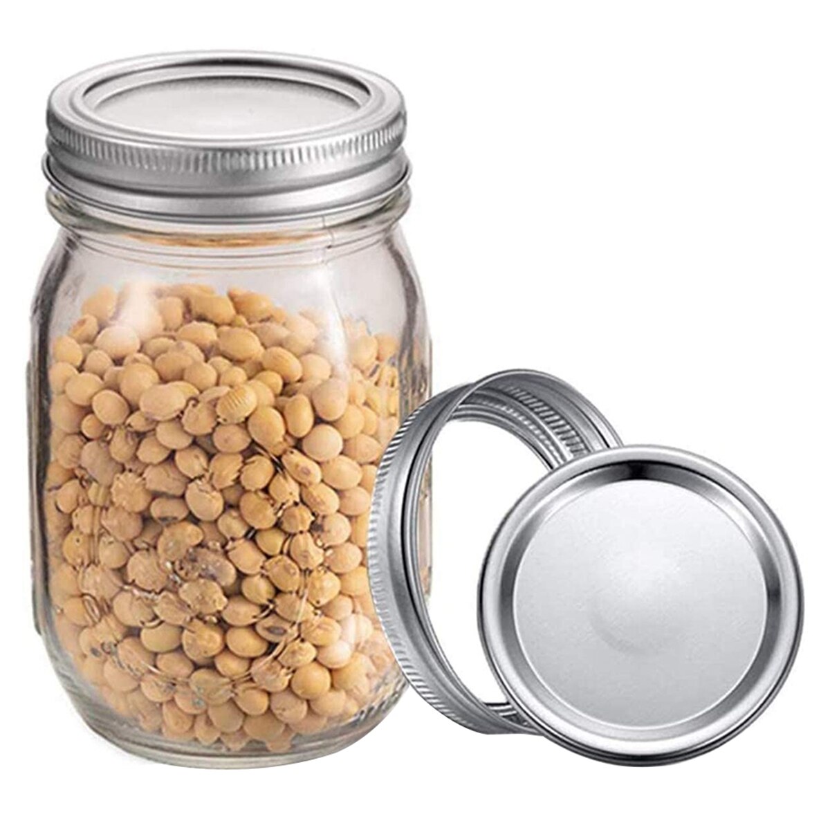 10Pcs Brede Mond Mason Pot Deksels Met Schijven Inblikken Deksel Glas Rvs Tops 70Mm Diameter Roestbestendig schroef Bands Ringen