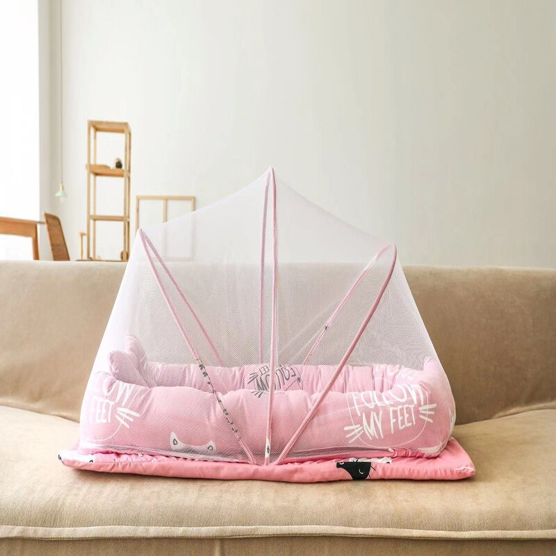 Red para cuna de bebé, mosquitera, colchón, almohada portátil, mosquitera, tienda para cuna, cojín para dormir, plegable