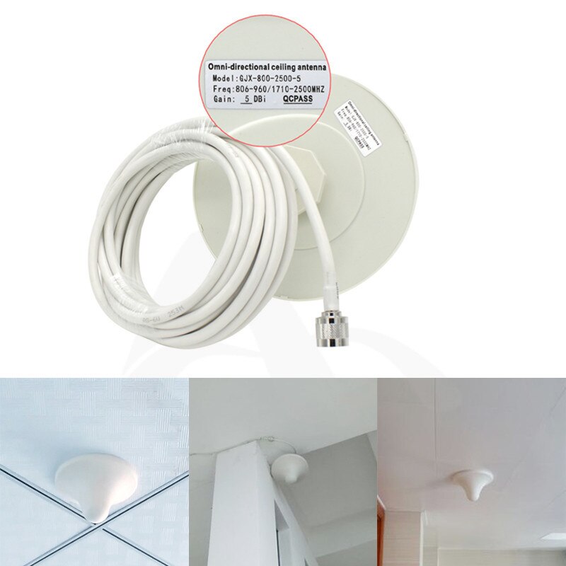 Indoor Ceiling Internal 4G 3G Antenna 800-2500MHz Mobile Repeater Antena 5M cable N male connector For signal booster amplifier