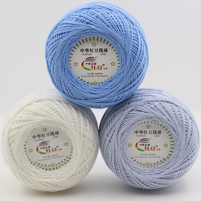50G Dik Midden Dunne Kant Katoenen Garen Katoenen Draad Haak Draad Voor Hand Breien Naaigaren Breedte 1.5Mm #5