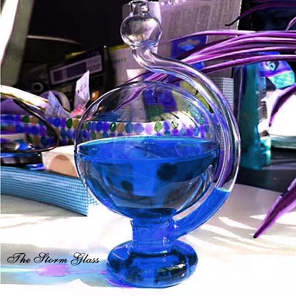 Barómetro en botella de predicción de tormenta de vidrio inspirado en la oficina casera DIY decoración JS23: Azul
