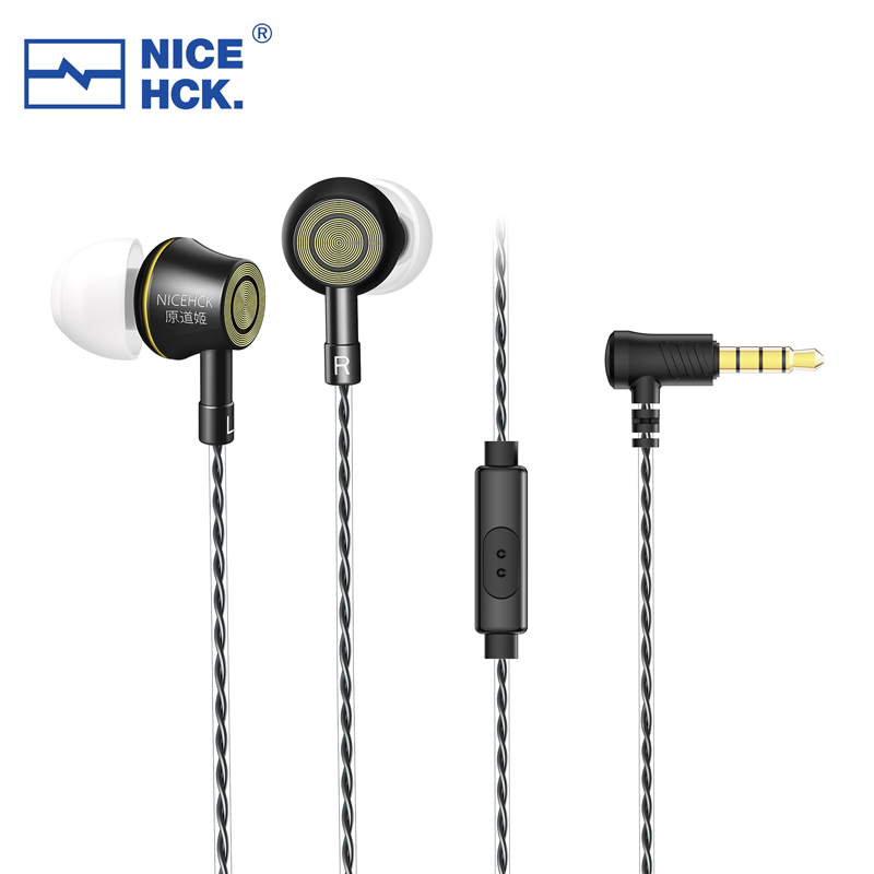 NICEHCK YD520 IEM In-Ear-Kopfhörer, Aluminiumlegierung, Metall, HiFi-Mikrofon, Ohrhörer, 10 mm PET, dynamisches Headset, Bass, ausgewogene Gesangsmusik: Grau