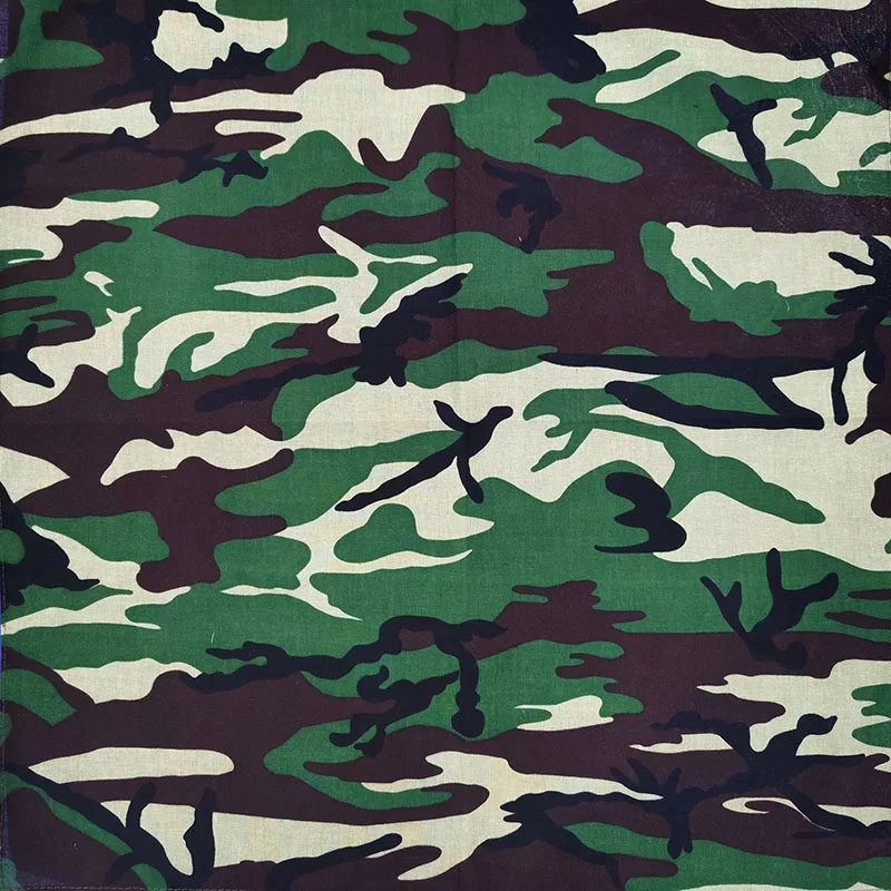 Camouflage Headband Cotton Bandanas Square Scarf Head Man Women Cycling Sun Protection Sports Breathable Printed Mask Headscarf: Ivory