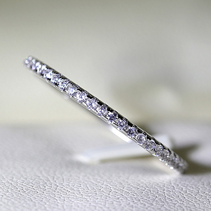 925 Sliver Sterling Diamond Ring voor Vrouwen Vol Geboord White Topaz Bizuteria Anillos Edelsteen Sliver S925 Sieraden Diamanten Ringen