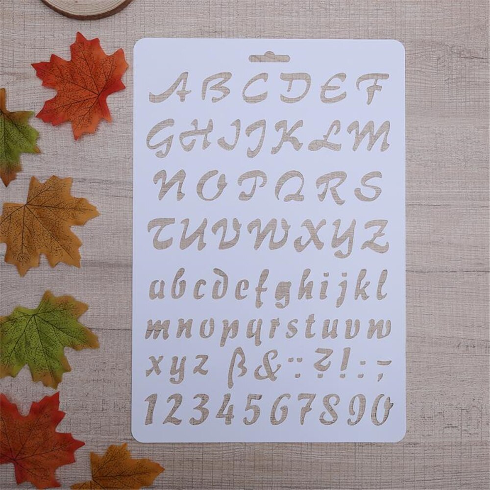 27cm Stencils English Alphanumeric Pattern Engraving Templates Hollow Ruler Drawing Template Stationery