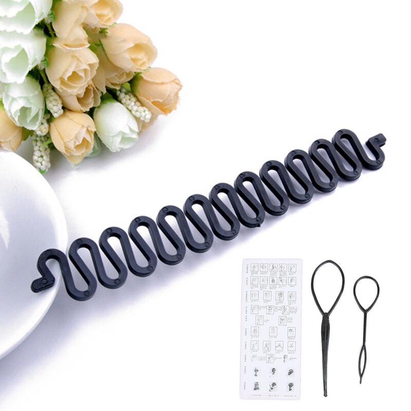 Magia zaplatanie włosów włosów igły kucyk włosów skręcać plecionka DIY narzędzie skręcać lokówki stylizacji spinka robić włosów oplatarki TSLM2: 01 i 02