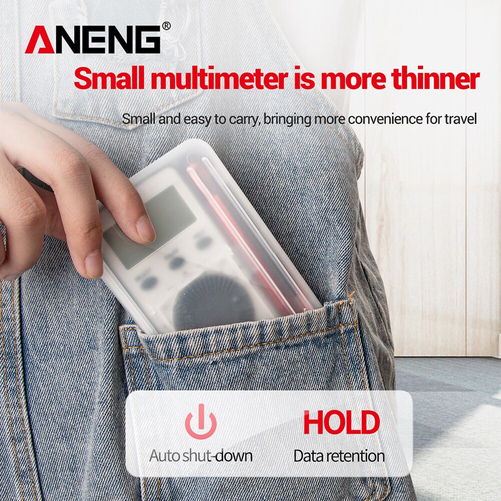 ANENG AN101 Mini Digital Multimeter Multimetro Tester DC/AC Voltage Current Lcr Meter Pocket Testers