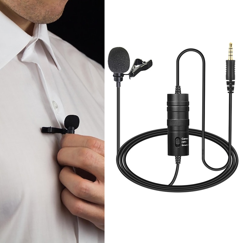 3.5mm Audio Video Record Microphone Recording Microphone Clip For Phone Chatting Video Meeting Song Recording Clip-on Microphone